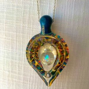 Glass opal pendant